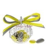 Boule communion mtal grise et jaune