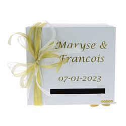 Urne mariage or et blanc