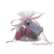 Sachet drages communion rose perle