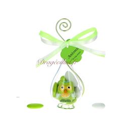 Goutte drages Hibou vert tiquette vierge