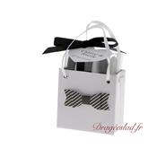 Sac cabas blanc verni noeud papillon