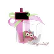 Ballotin drages carr Hibou fuchsia