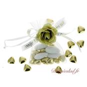 Sachet drages blanc rose or