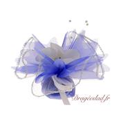 Tulle drages Bleu Royal orchide