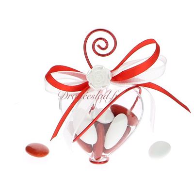 Coeur drages mariage rouge rose nacre