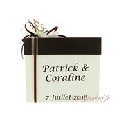 Urne mariage ivoire et chocolat